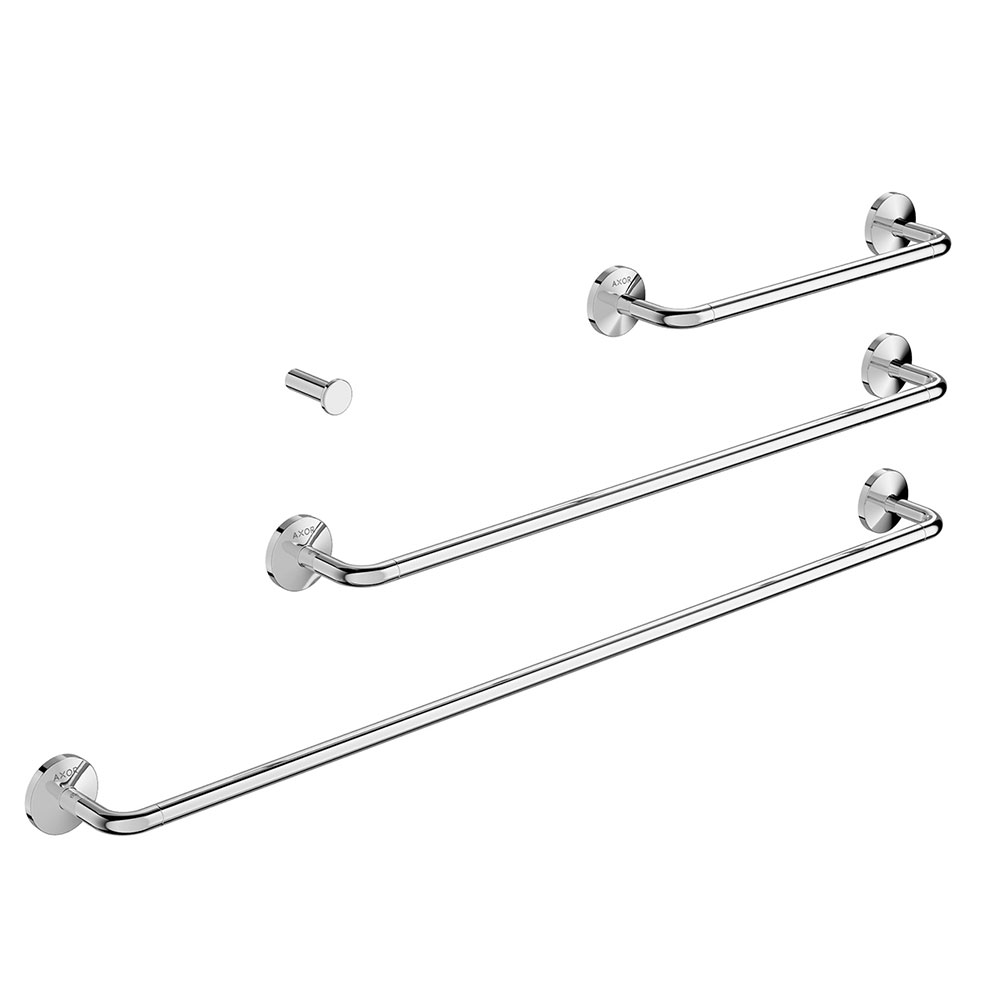 金属毛巾架带挂钩浴室挂件3D模型素材下载UC Metal Towel Rack and Hook by Axor