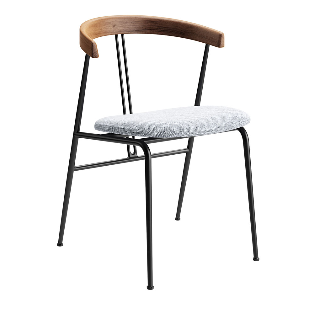 古比小提琴木背餐椅餐椅3D模型素材下载Violin Dining Chair Wood Backrest by Gubi