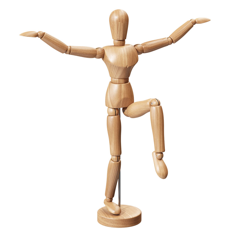 男性木制人体模型Jakar绘画工具3D模型素材下载Wooden Manikin Male by Jakar