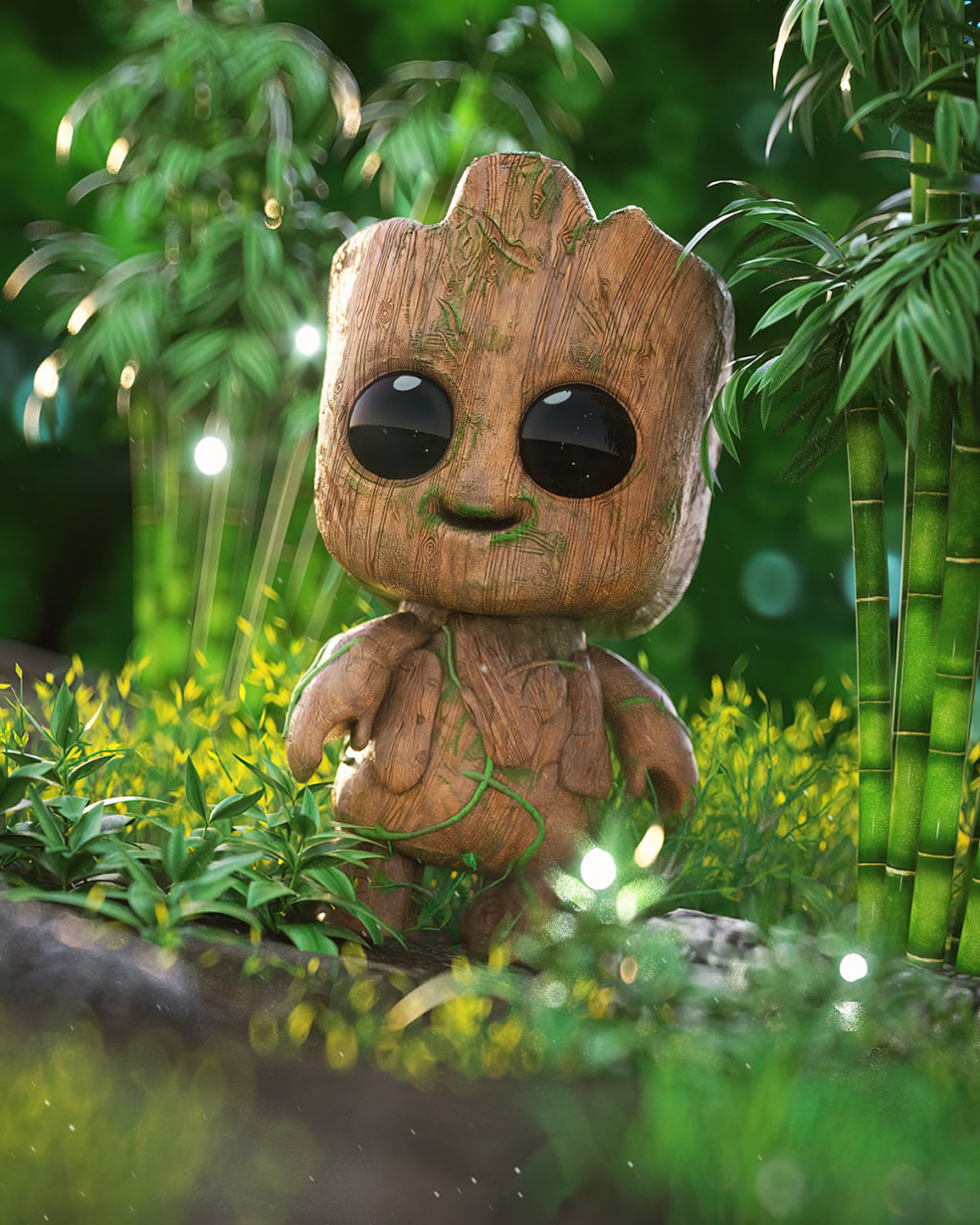 竹林里的婴儿格鲁特树人卡通角色C4D OC模型BABY GROOT BY OSCAR CREATIVO OCTANE RENDER - C4D之家 - photo_2022-05-21_03-41-27.jpg