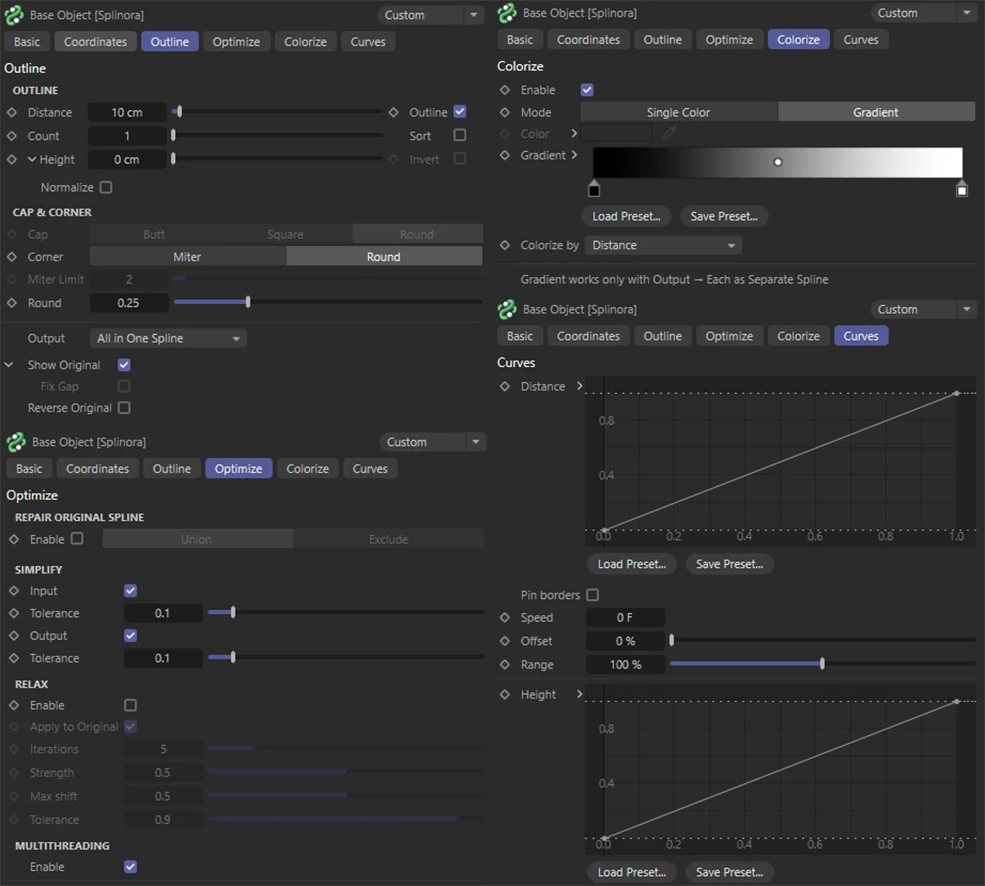 Splinora C4D插件下载｜Cinema 4D样条描边与平面图形建模工具 - C4D之家 - Splinora_UI_all.jpg