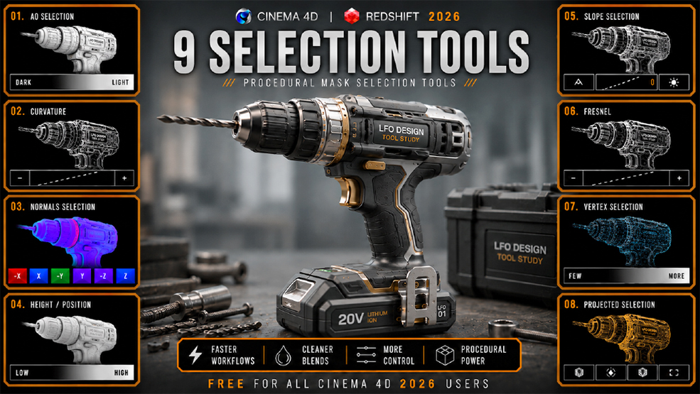 Free Procedural Selection Tools for Cinema 4D & Redshift 2026 免费程序化选择工具预设下载 - C4D之家 - LFO_Tools_2026_Details_v03-1.jpg