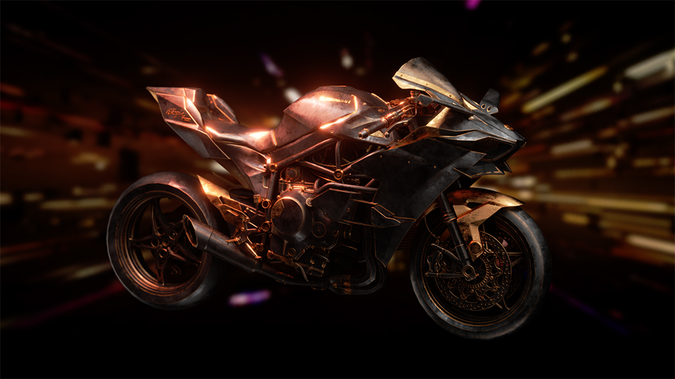 川崎忍者摩托车模型Kawasaki Ninja - C4D