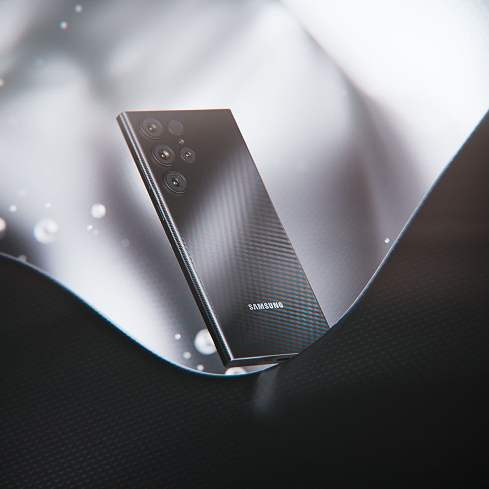 三星手机创意海报渲染模型Phone Abstract Product Visualization