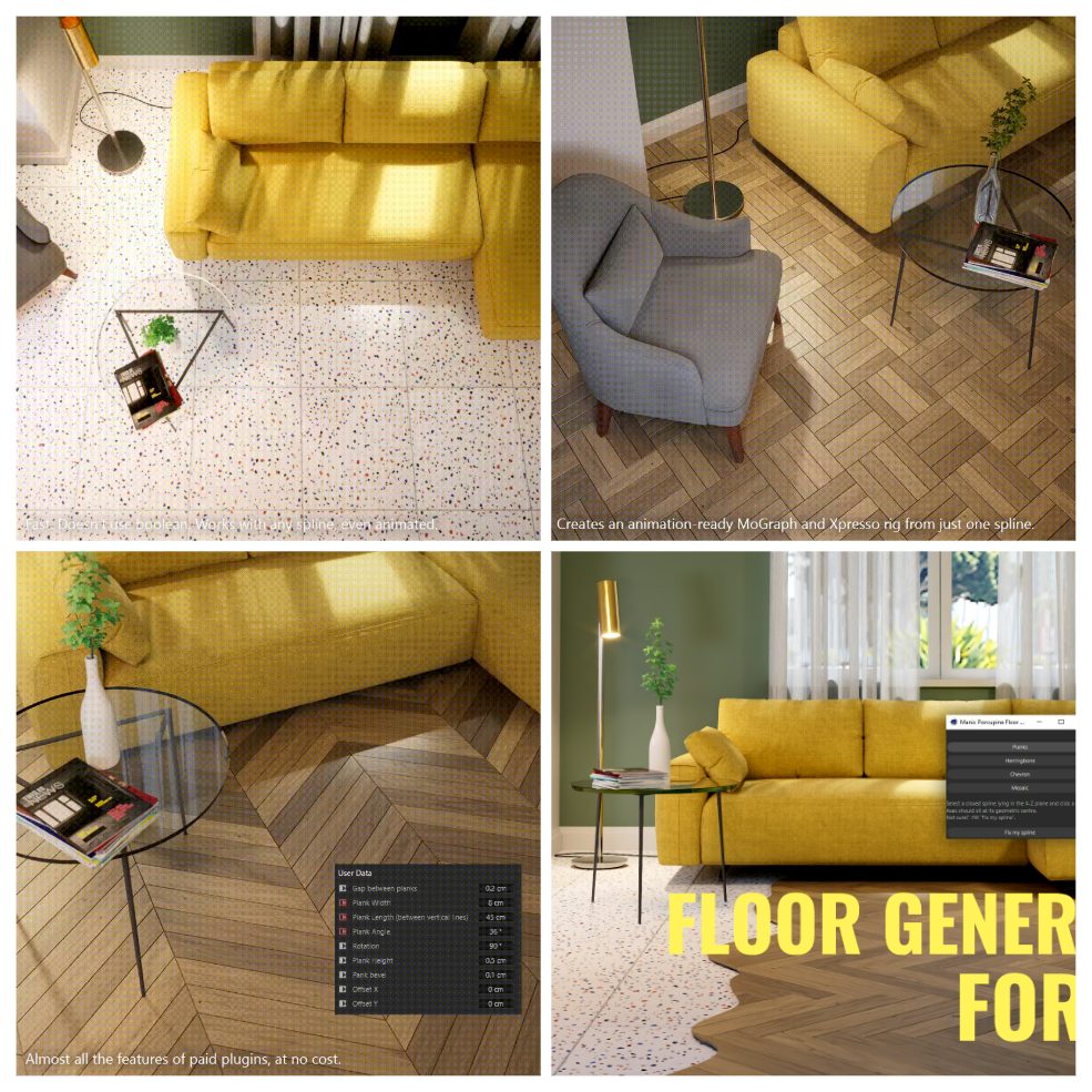 Manic Porcupine Floor Generator —— Cinema 4D 程序化地板拼花生成插件 - C4D之家 - photo-collage-1791380314684.jpg