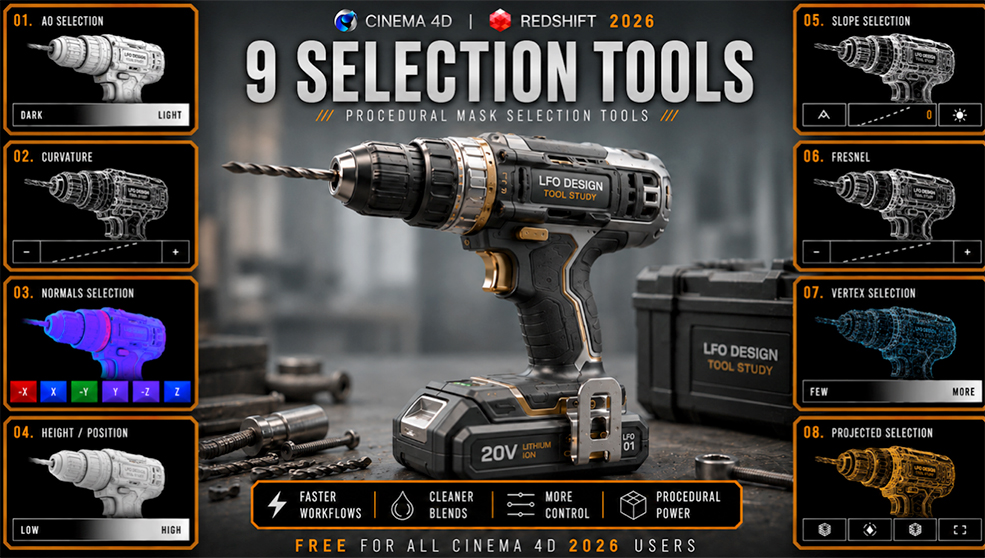 Free Procedural Selection Tools for Cinema 4D & Redshift 2026 免费程序化选择工具预设下载 - C4D之家 - 截屏2026-10-07-21.45.03.jpg