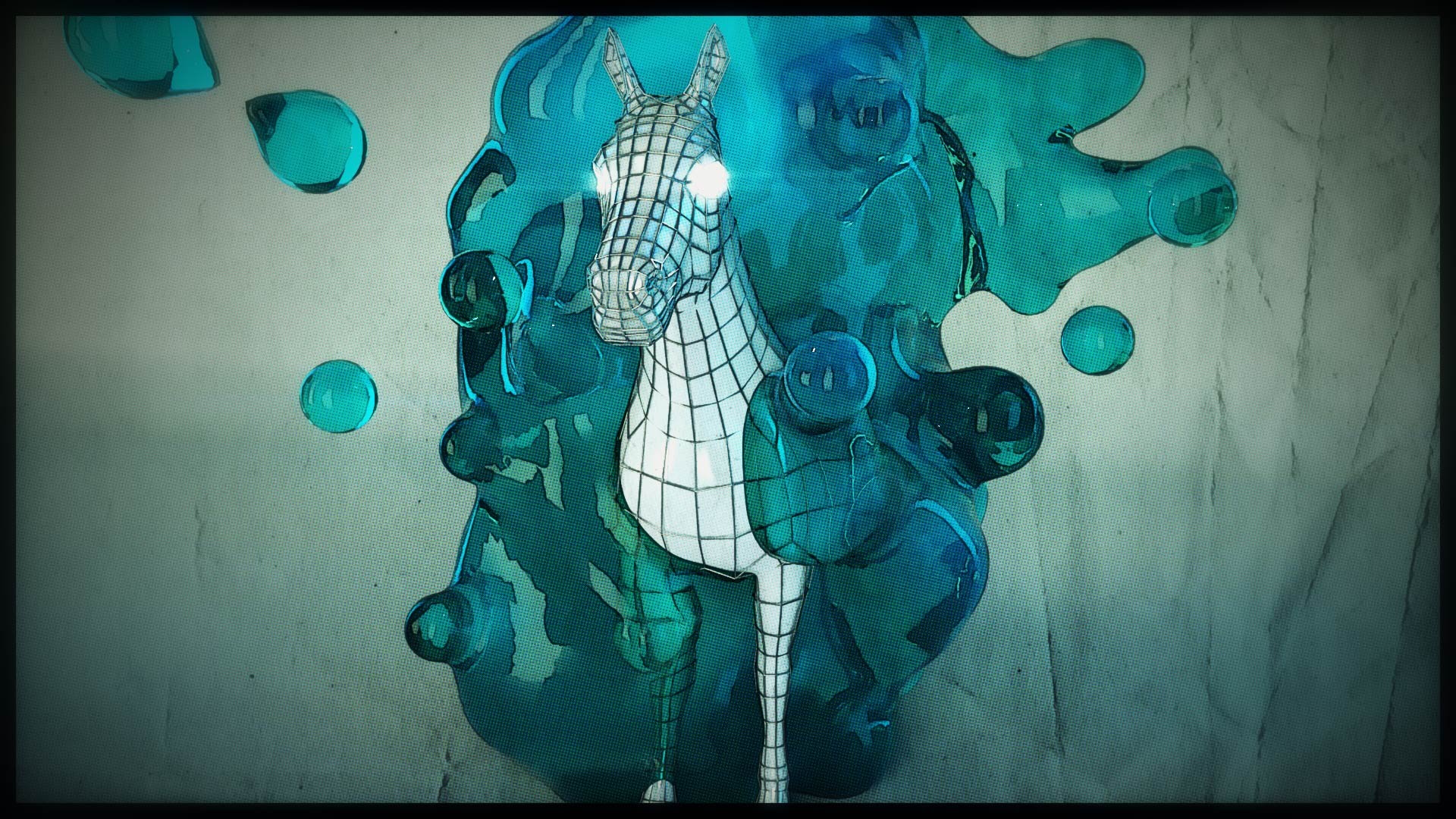 C4D利用XP粒子和融球制作液体包裹的马