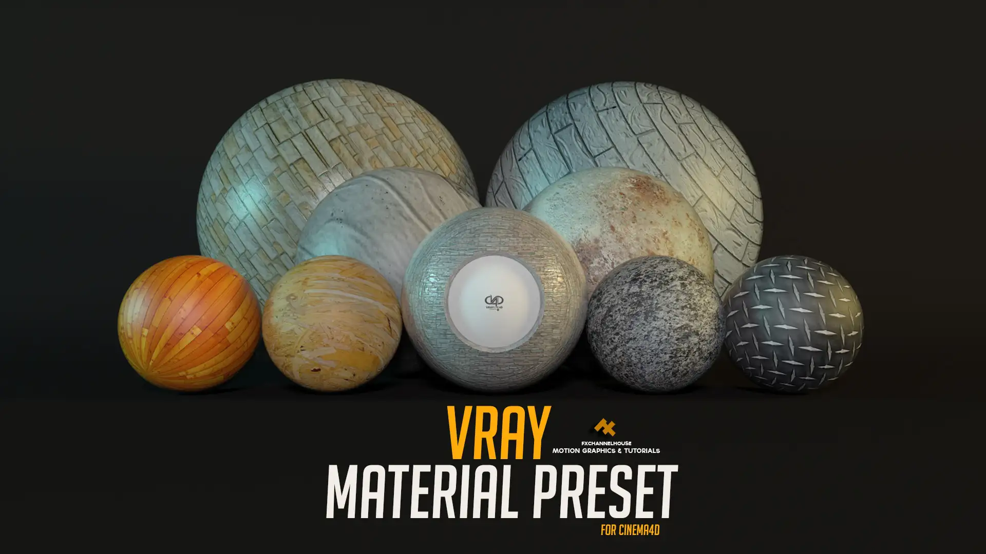 14个 C4D VRAY材质预设 Vray material preset 3