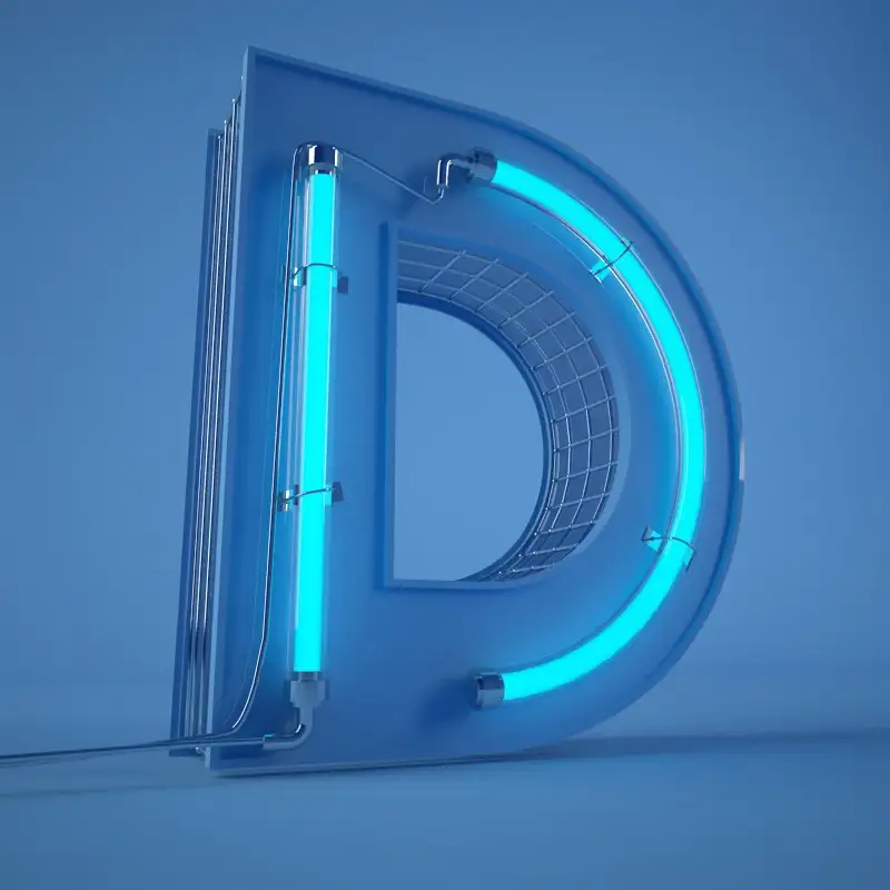 C4D 26个英文字母霓虹灯文字模型预设 Meedfs alphabets V1.2 - C4D之家 - 5bdcc227131559.56360322d4292.jpg