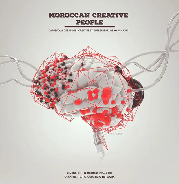 头脑风暴-C4D创意海报 Moroccan Creative People.
