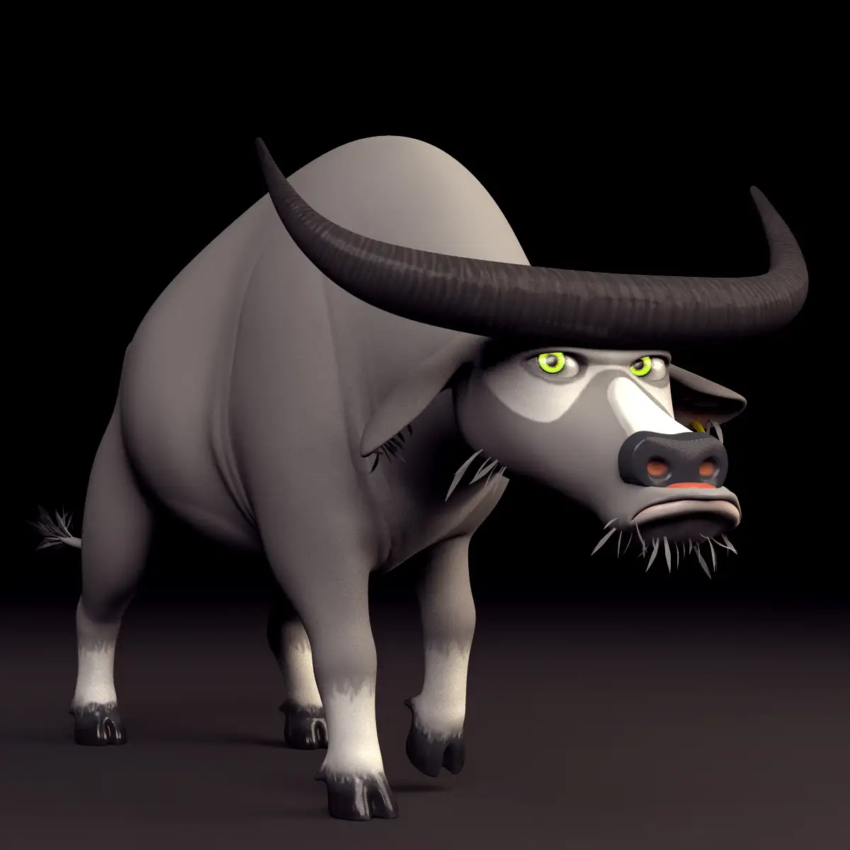 卡通水牛3D模型 Ox Cartoon Rig 3d model(MAYA)