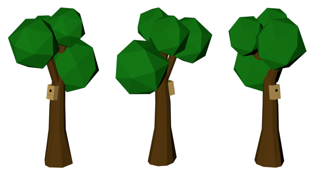 低面多边形树C4D模型 Low Polygon Tree