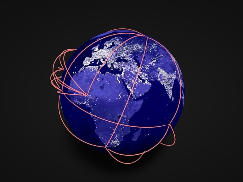 C4D地球飞行路线动画工程 flight path