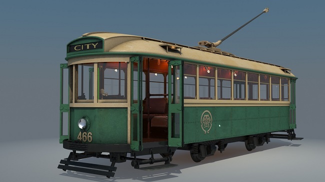 城市有轨电车3D模型 X-1 class tram No. 466 and Locomotive Train with Wagon - C4D之家 - 7kiKlhx.jpg