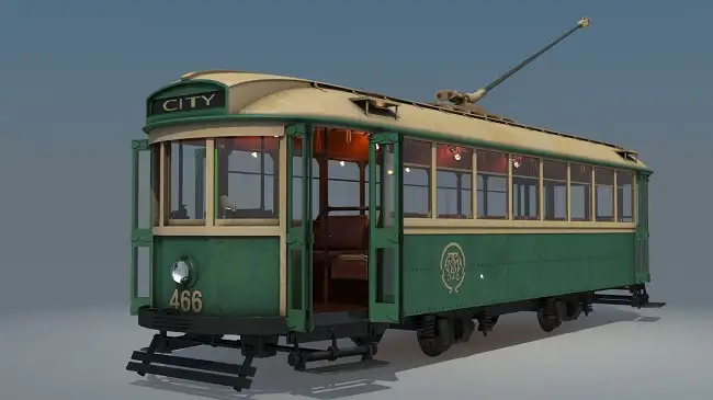城市有轨电车3D模型 X-1 class tram No. 466 and Locomotive Train with Wagon - C4D之家 - 7kiKlhx.jpg