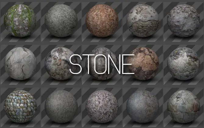 53个C4D石头材质球合集 Stone Textures for Cinema 4D