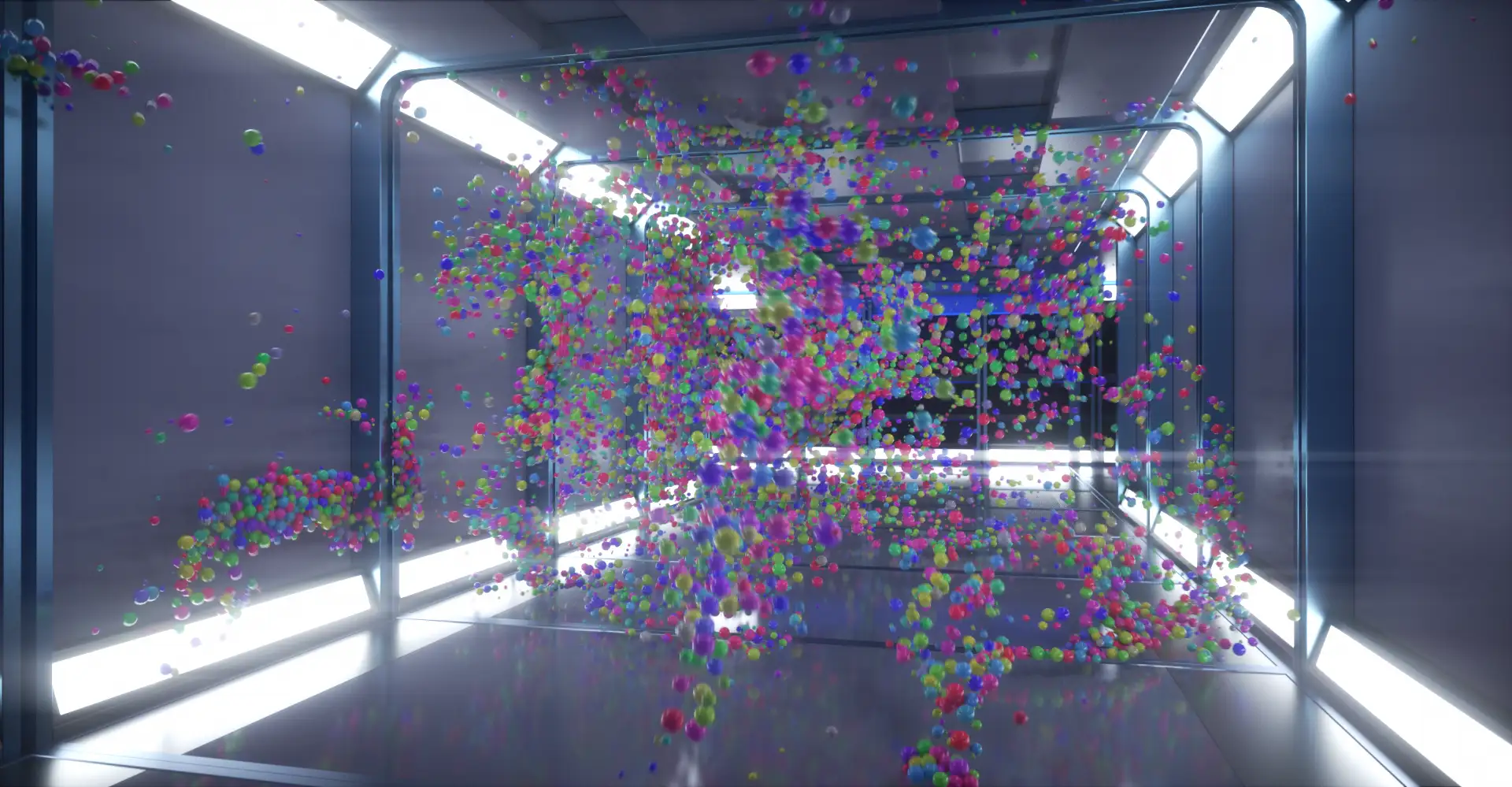 C4D XP粒子生成的随机彩色球动画工程（Octane Cinema 4D）RandomColorOctane - C4D之家 - Render01.png
