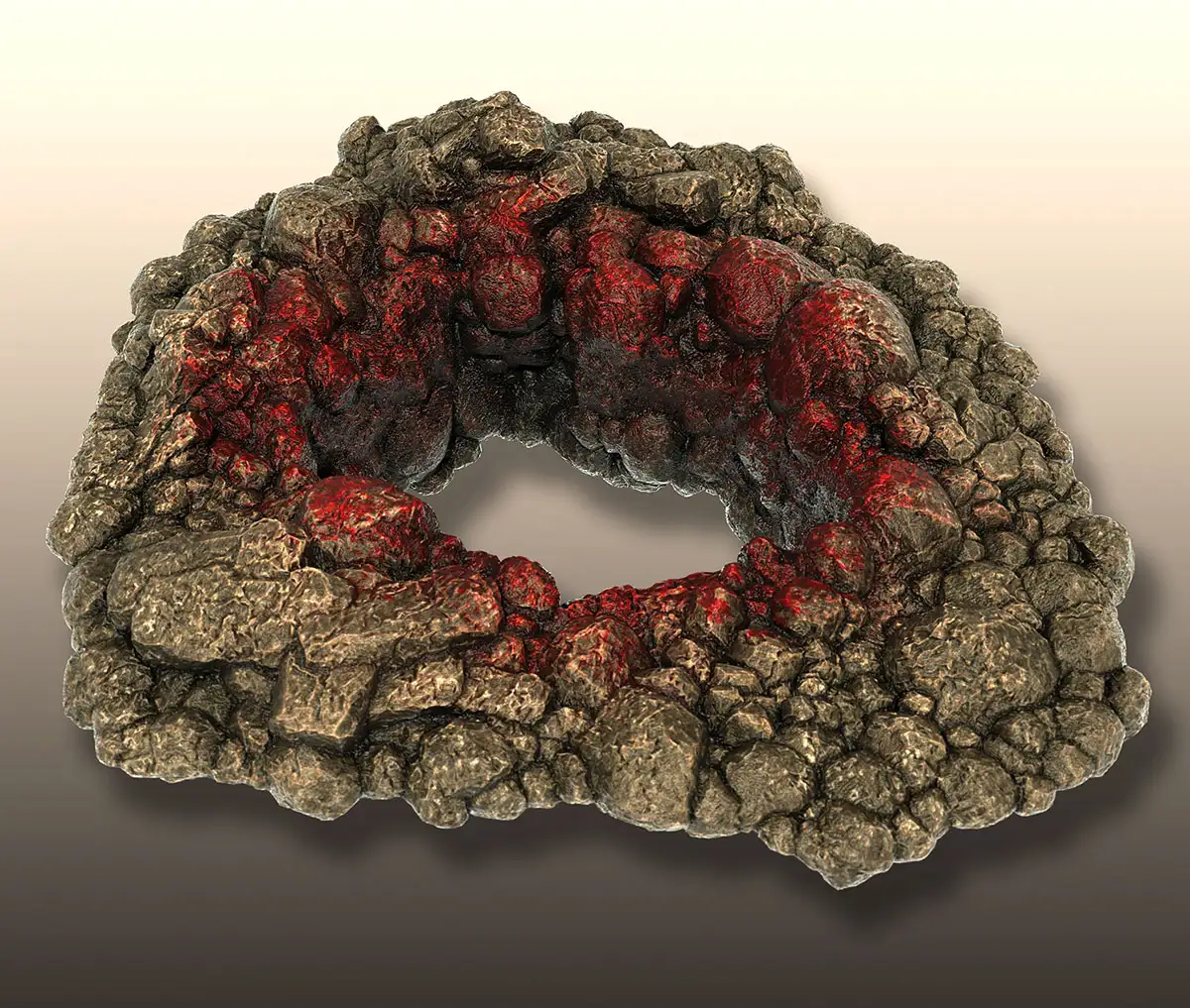 石头井口C4D模型 Creepy Hole