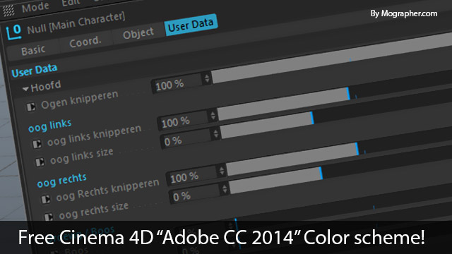 C4D ADOBE CC 2014界面风格：C4D color Scheme: Adobe CC 2014 style