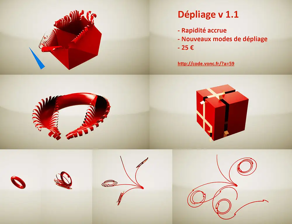 C4D卷纸展开折叠脚本 CodeVonc Dépliage(Unfolder) 1.0