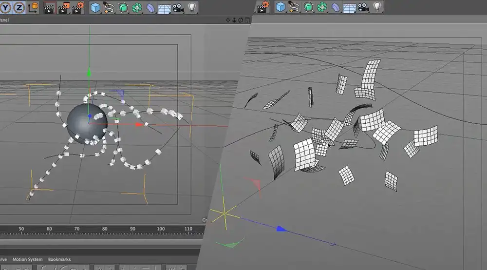 C4D教程-MoGraph效果器浮动论文或者树叶被微风吹过，脑洞大开扩展教程