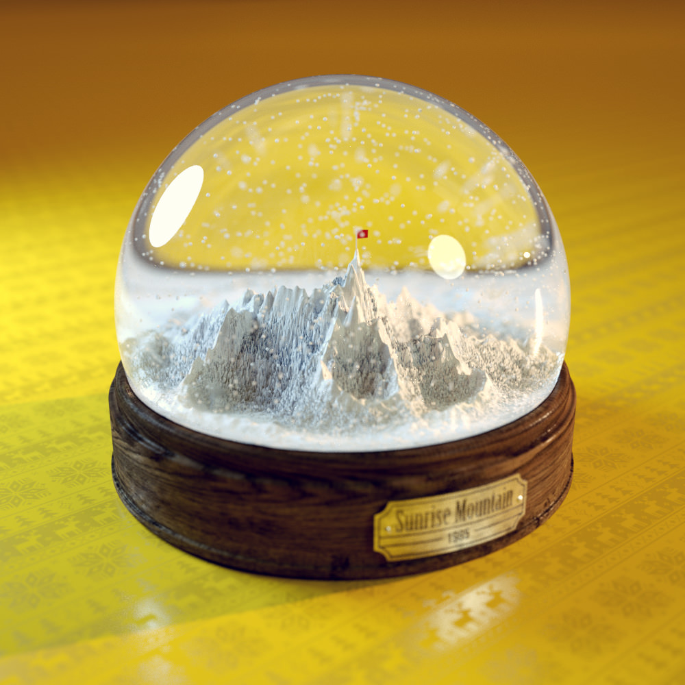 CINEMA 4D Octane渲染的几张作品 - C4D之家 - snow_globe.jpg