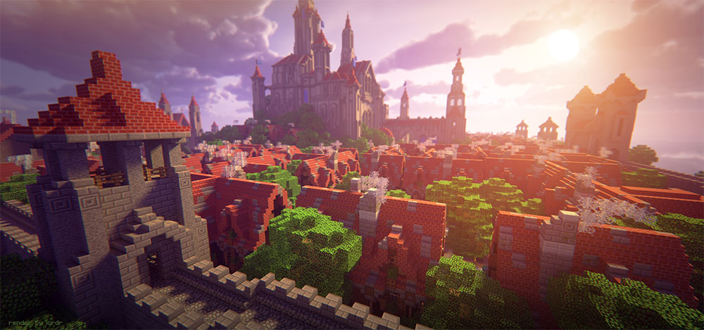 MC我的世界像素模型：城堡C4D模型 - C4D之家 - skyland.jpg