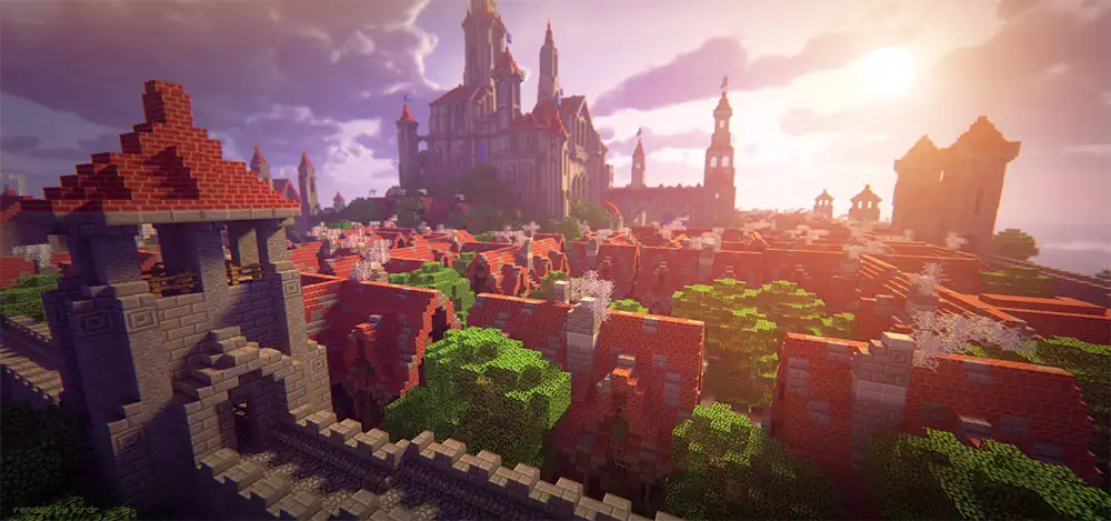 MC我的世界像素模型：城堡C4D模型 - C4D之家 - skyland.jpg