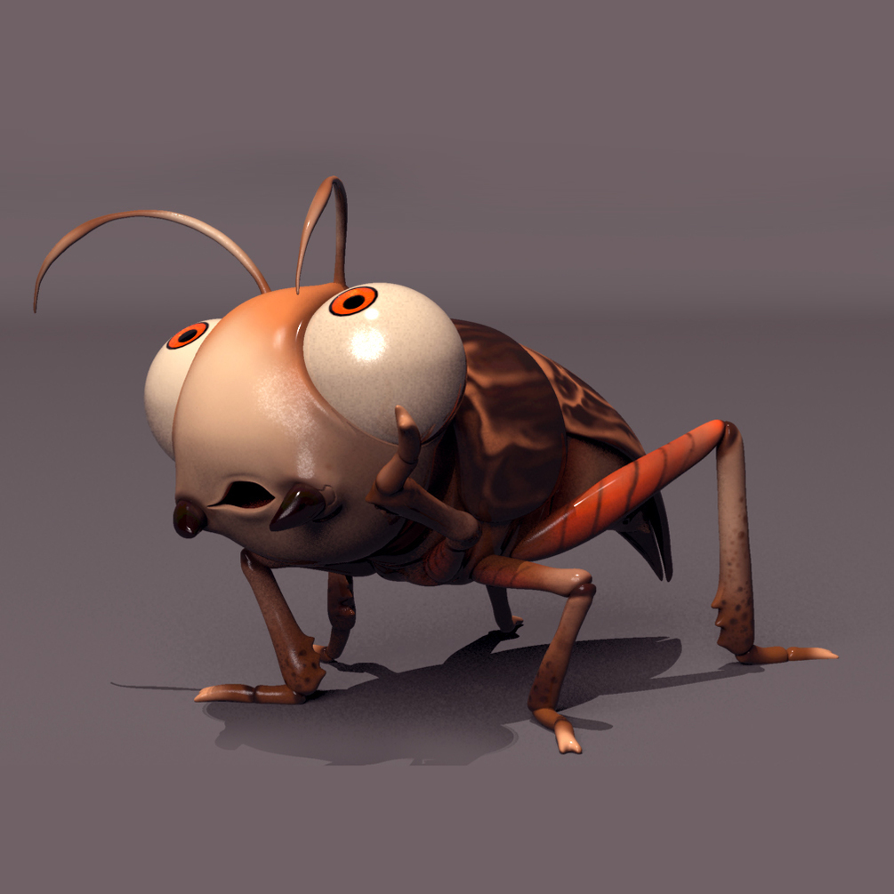 卡通蟋蟀MAYA绑定模型 Cartoon Cricket Rig - C4D之家 - thumb.jpg