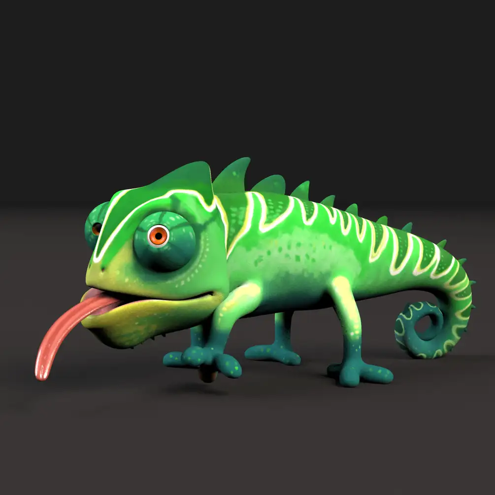 MAYA卡通变色龙绑定模型 Chameleon Cartoony Rig