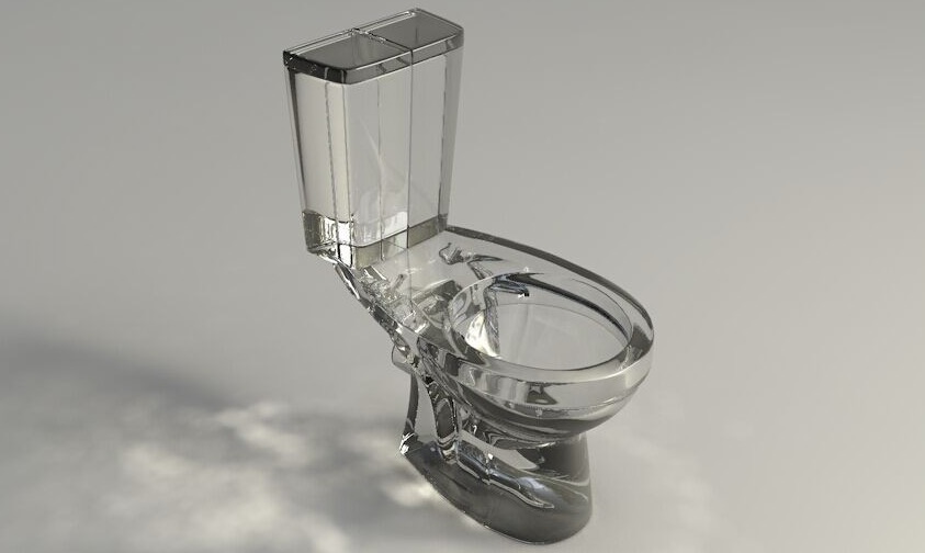 C4D水晶马桶玻璃材质工程含焦散