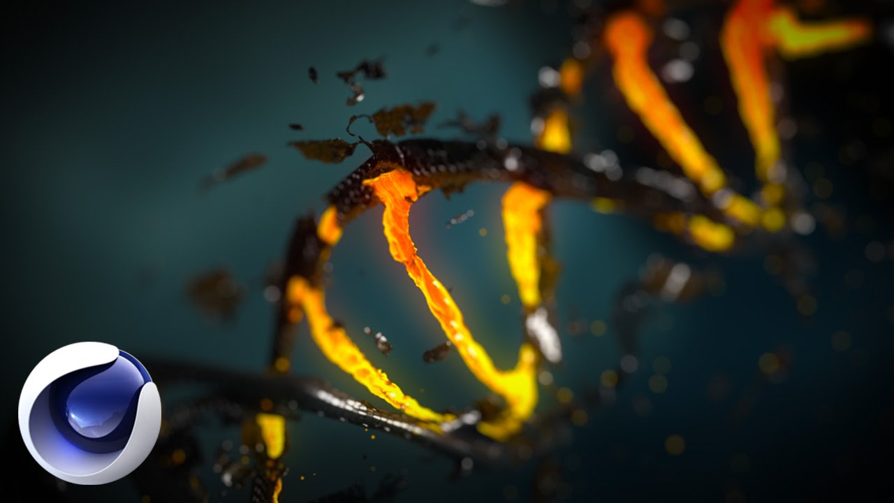 C4D DNA分子链腐蚀融化工程文件 CINEMA 4D Project