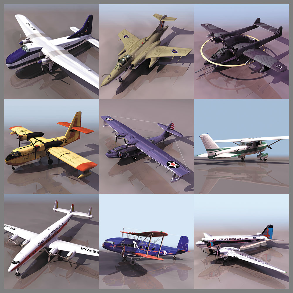 60架老式军用飞机3D模型合集（3DS）60 Airplane Models Professional Vilo Collection - C4D之家 - 未命名-2.jpg