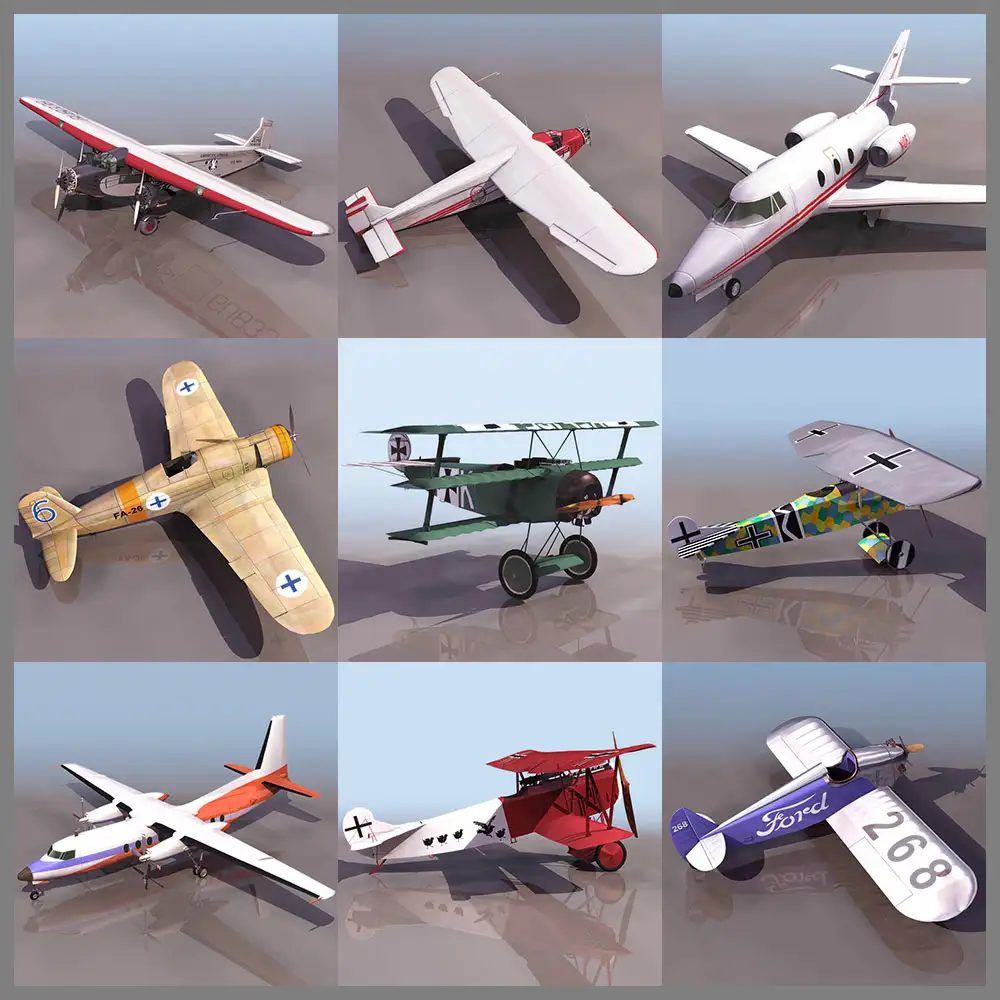 60架老式军用飞机3D模型合集（3DS）60 Airplane Models Professional Vilo Collection - C4D之家 - 未命名-4.jpg
