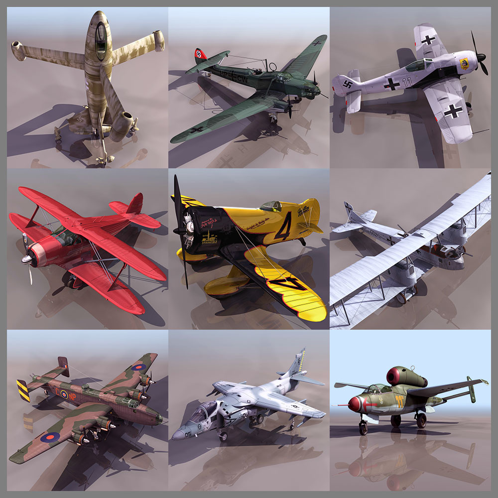 60架老式军用飞机3D模型合集（3DS）60 Airplane Models Professional Vilo Collection - C4D之家 - 未命名-5.jpg