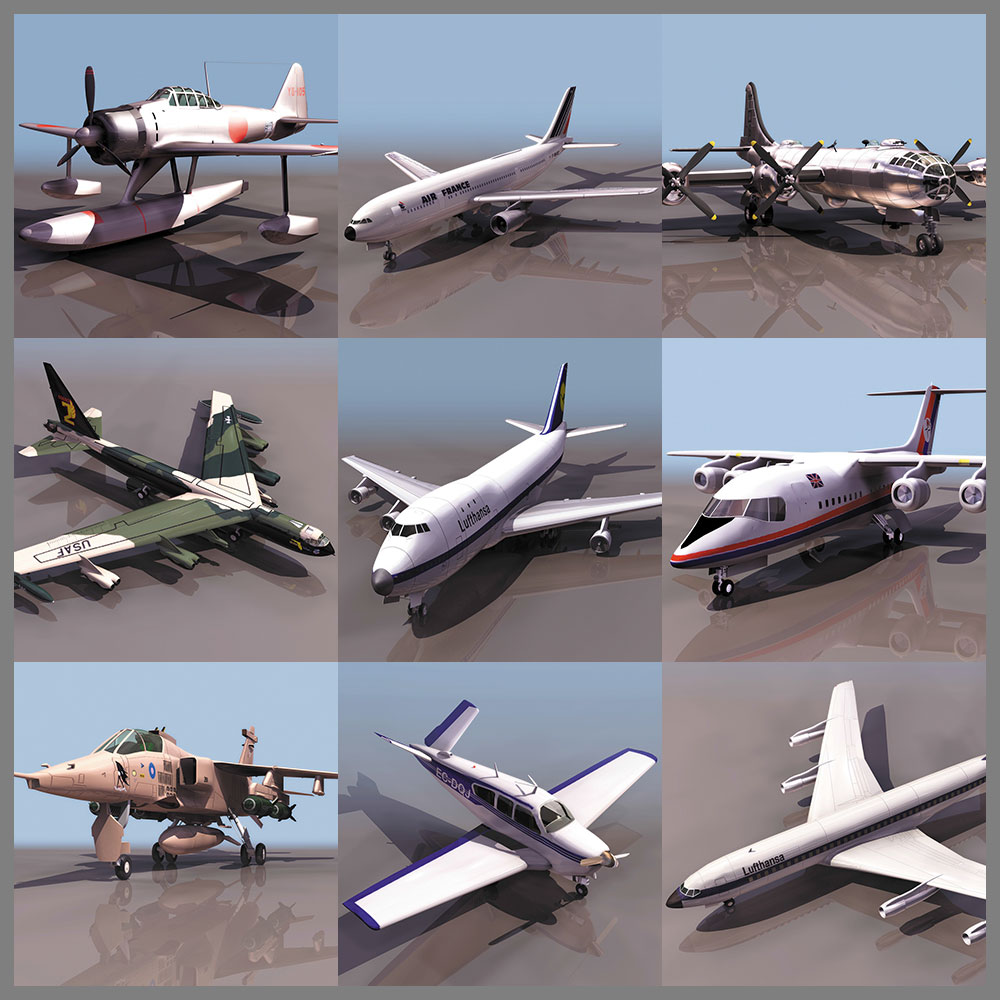 60架老式军用飞机3D模型合集（3DS）60 Airplane Models Professional Vilo Collection - C4D之家 - 未命名-1.jpg