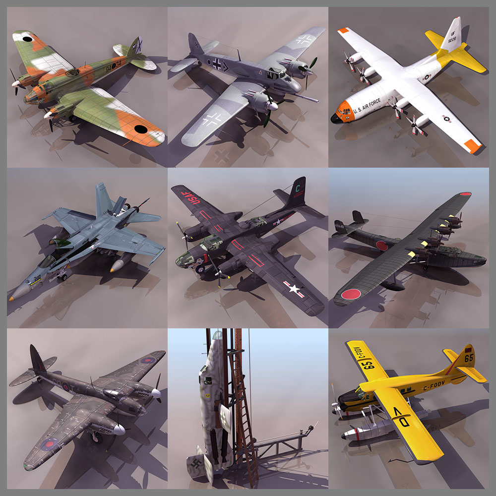 60架老式军用飞机3D模型合集（3DS）60 Airplane Models Professional Vilo Collection - C4D之家 - 未命名-6.jpg