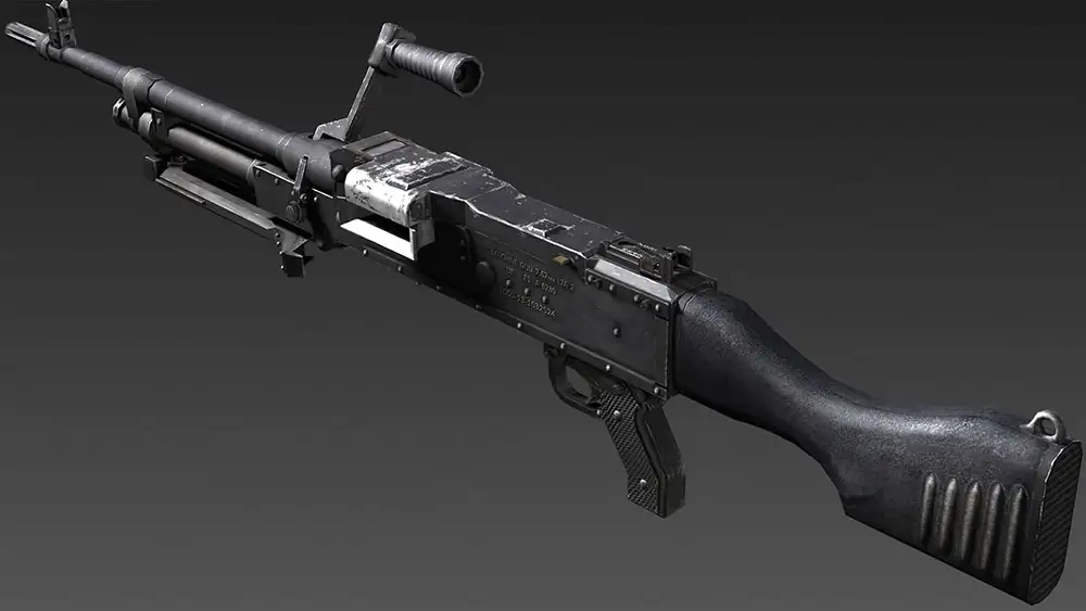 机枪C4D模型 GPMG Machine Gun