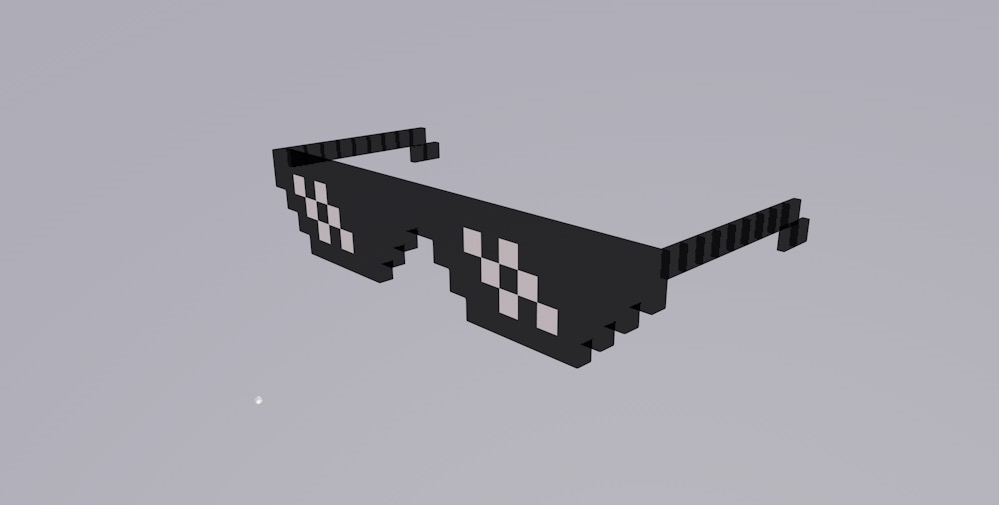 我的世界像素模型：眼镜C4D模型 deal with it glasses
