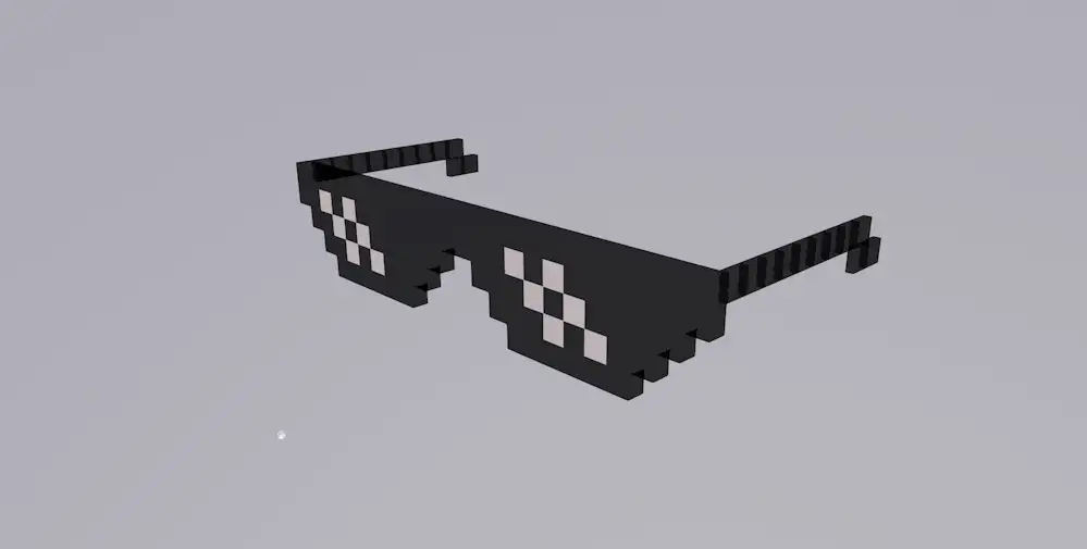 我的世界像素模型：眼镜C4D模型 deal with it glasses