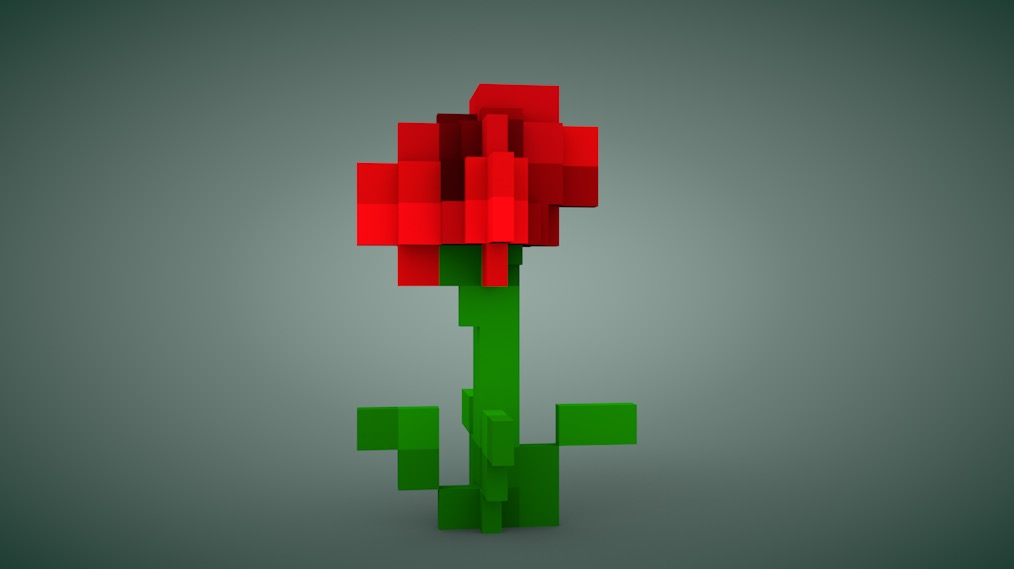 MC我的世界像素模型：花草C4D模型