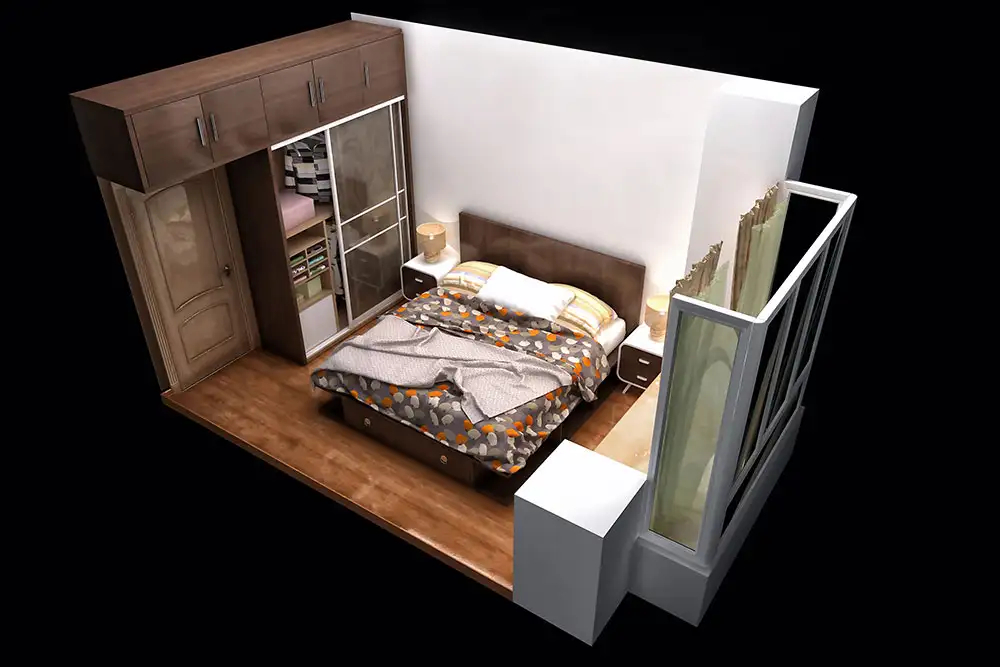 卧室场景C4D vray渲染模型 Bedroom - C4D之家 - home-1.jpg
