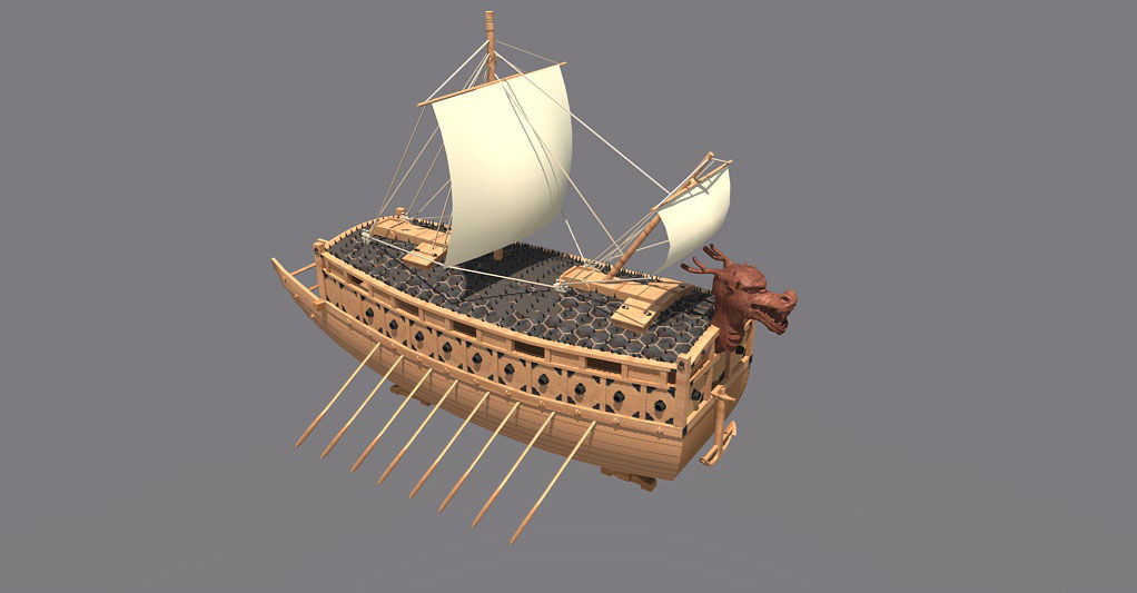 龙舟C4D模型 Boat