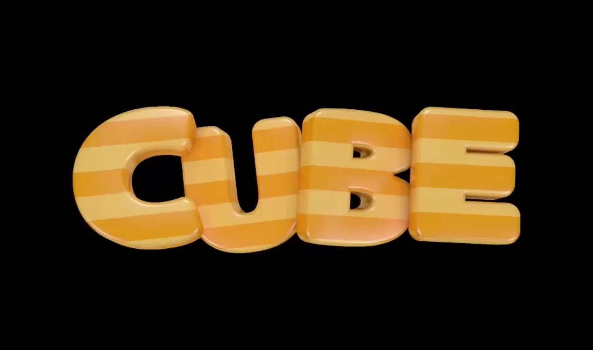 C4D制作夏日桔色条纹文字小教程 Summer Text in Cinema 4D