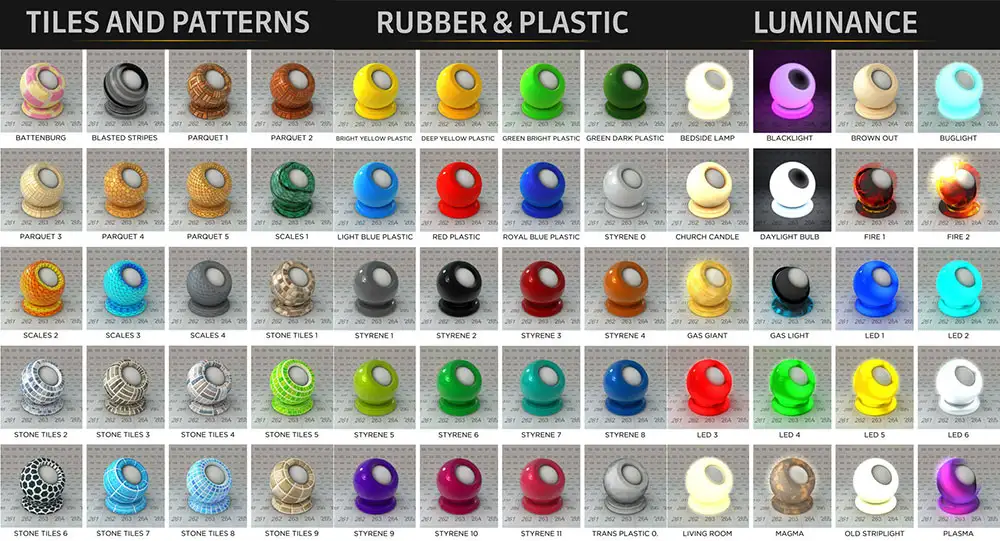 C4D 340套材质预设包 The Pixellab Procedural Material Pack Cinema 4D - C4D之家 - Tiles-and-Patterns.jpg