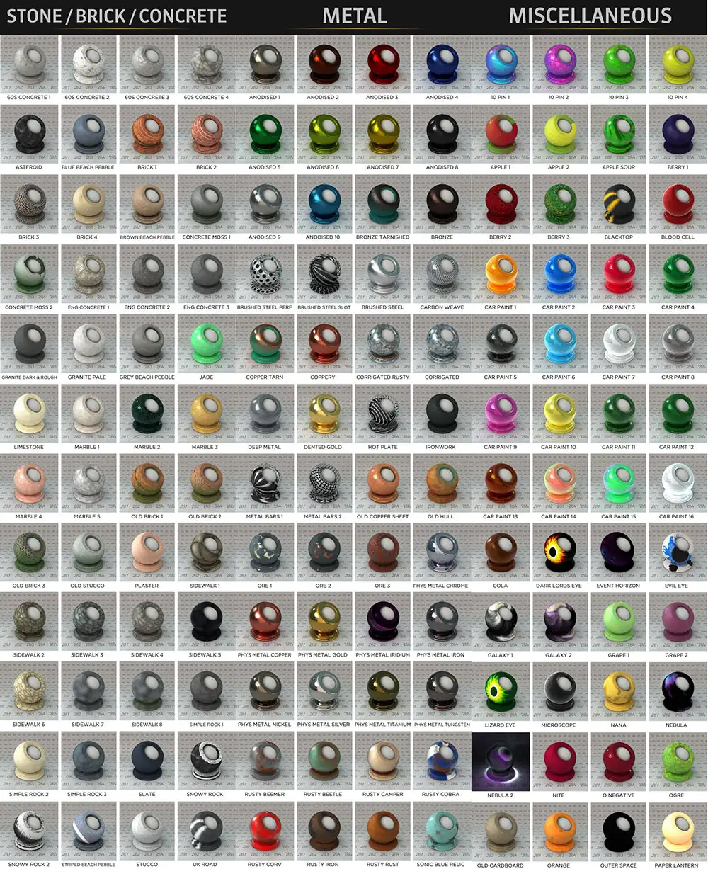 C4D 340套材质预设包 The Pixellab Procedural Material Pack Cinema 4D - C4D之家 - Metal.jpg