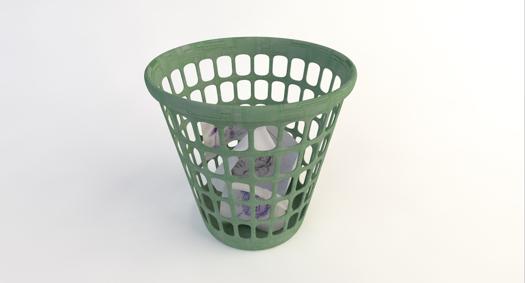 塑料垃圾桶C4D模型 plastic trash bin