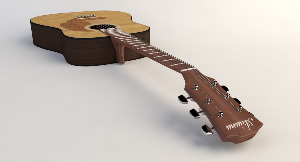 吉它C4D模型 Guitar