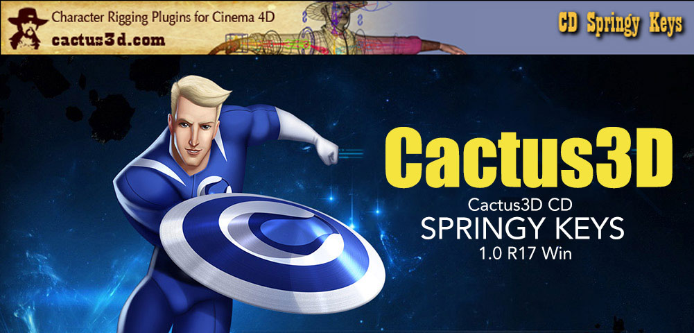 C4D弹性关键帧插件汉化版 Cactus3D SpringyKeys1.0 R17