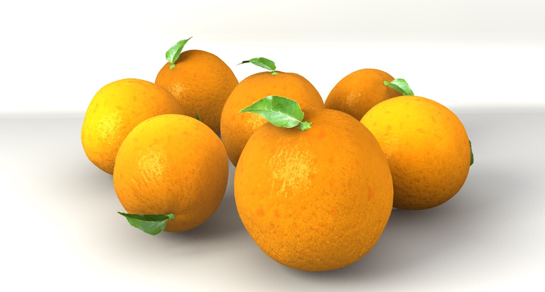 橙子C4D模型 orange 3d model